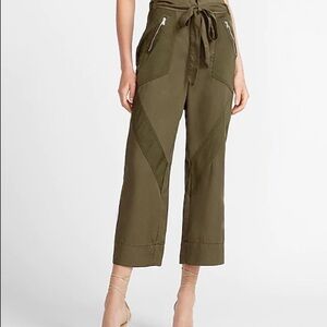 𝅺express High Waisted Belted Mixed Media Wide Leg